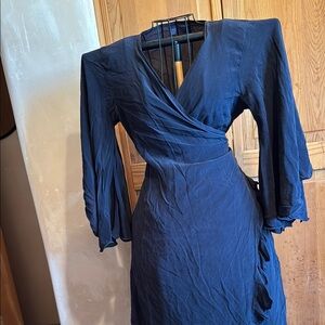 Elegant Black Silk Wrap Dress